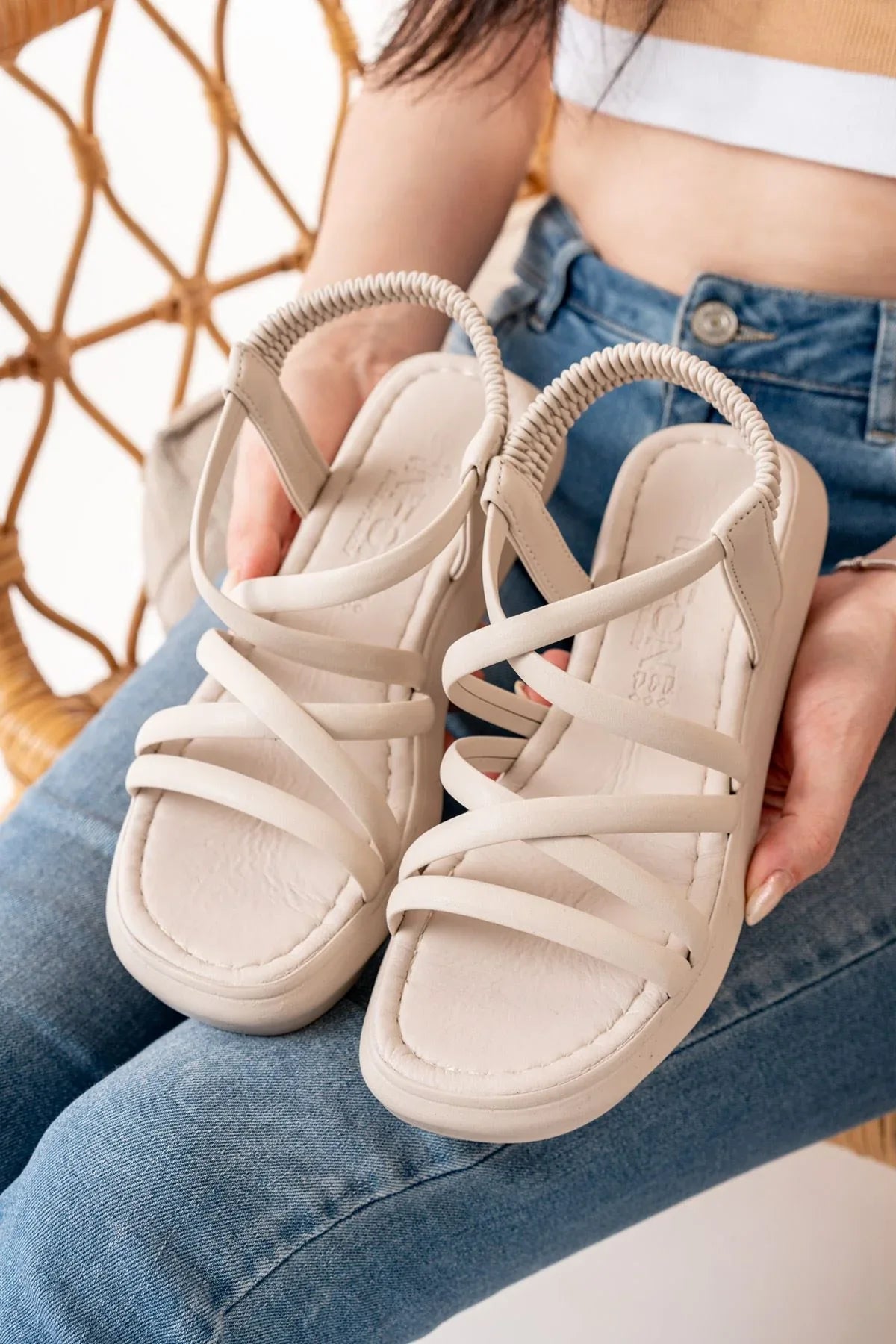 841-841 Sandales femme à élastique - Justyol
