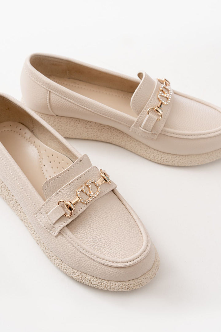 Mocassins Femme à Bijou Strass – Petit Talon 1,5 cm