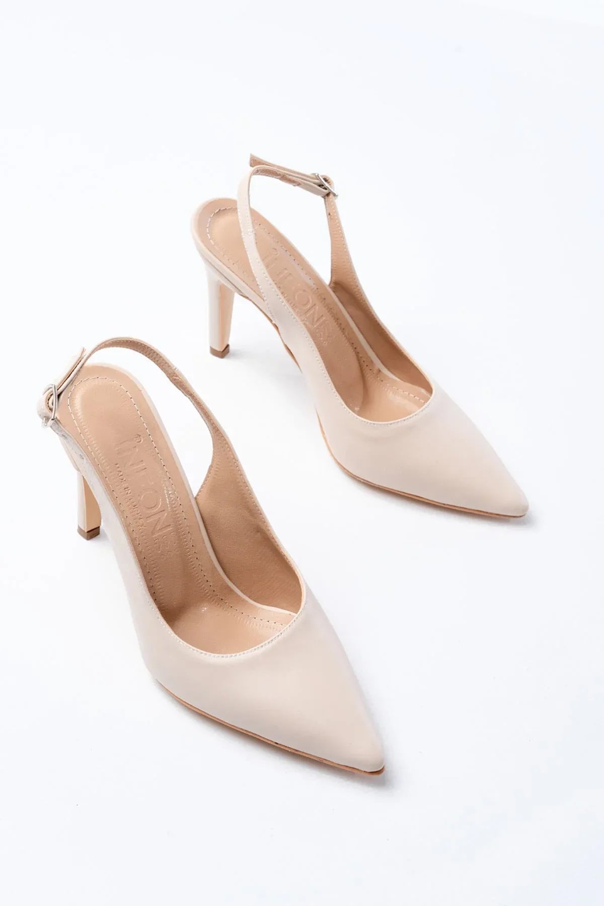 st-1153Escarpins femme vernies à talon 9 cm avec arrière ouvert - Justyol