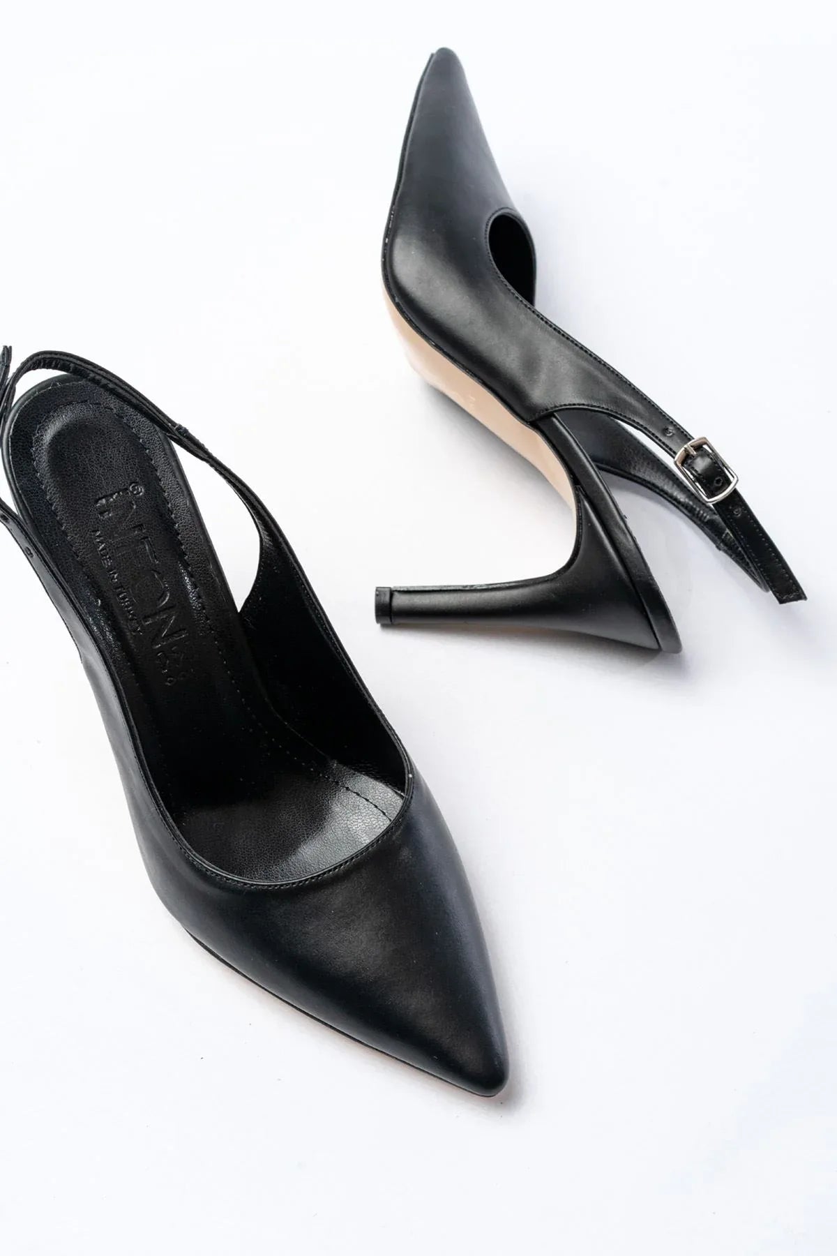 st-1153Escarpins femme vernies à talon 9 cm avec arrière ouvert - Justyol