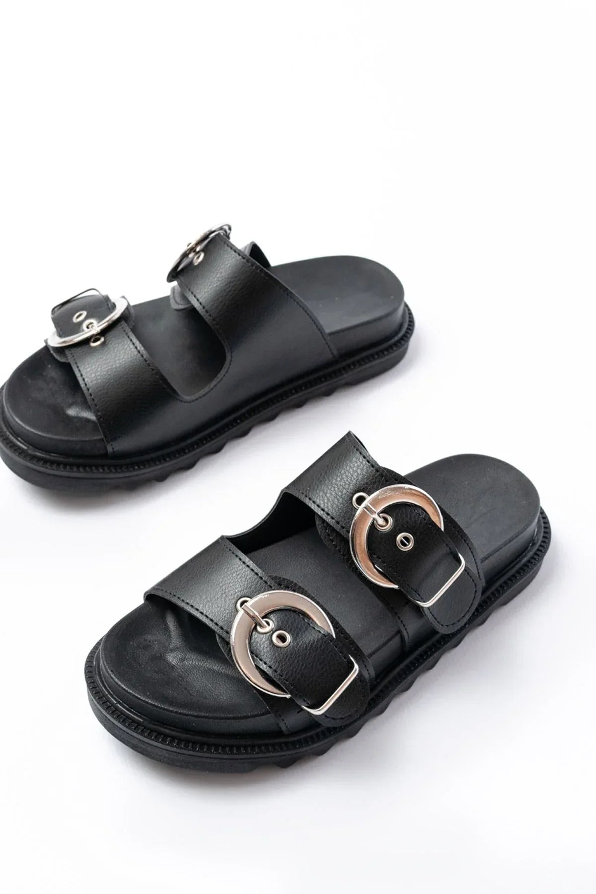 dm-6010Mules femme avec boucles décoratives et semelle confortable - Justyol