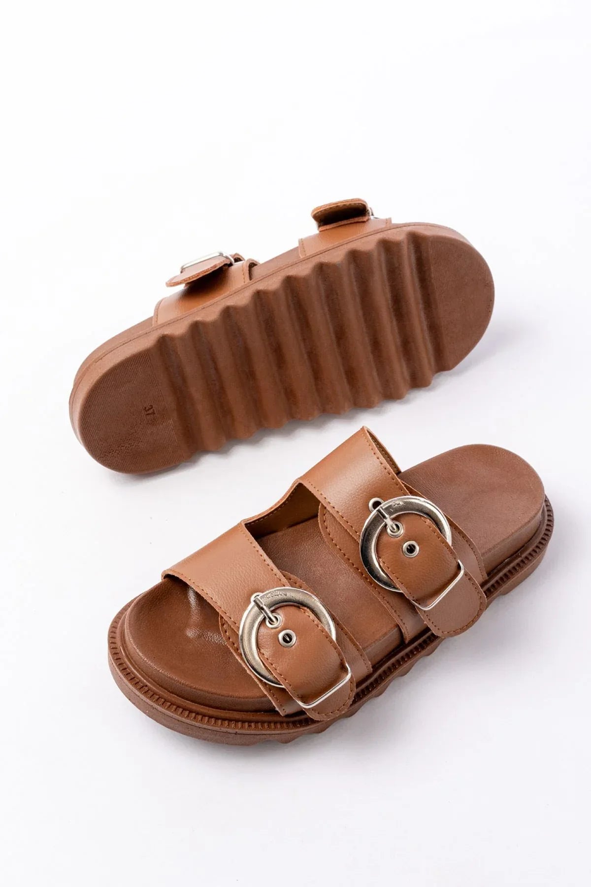 dm-6010Mules femme avec boucles décoratives et semelle confortable - Justyol