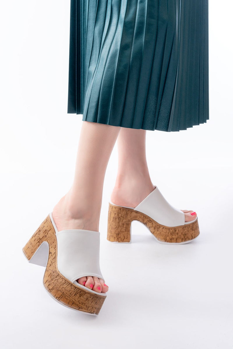 Mules Femme à Plateforme Haute 11 cm Style Liège