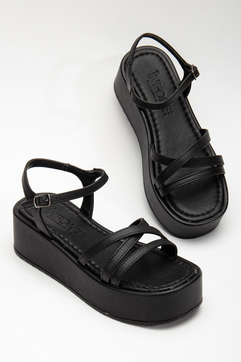 Sandales femme plateforme 5 cm – Sandales estivales confortables à bride ajustable