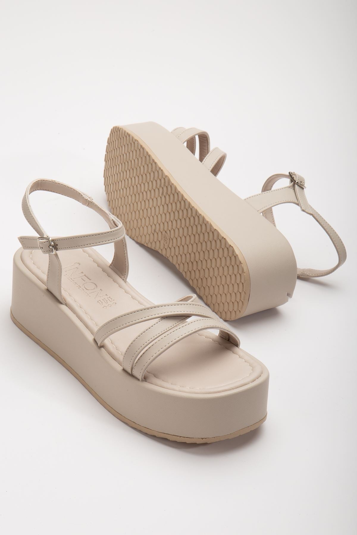 tello dolgu topuk sandalet saks - Justyol