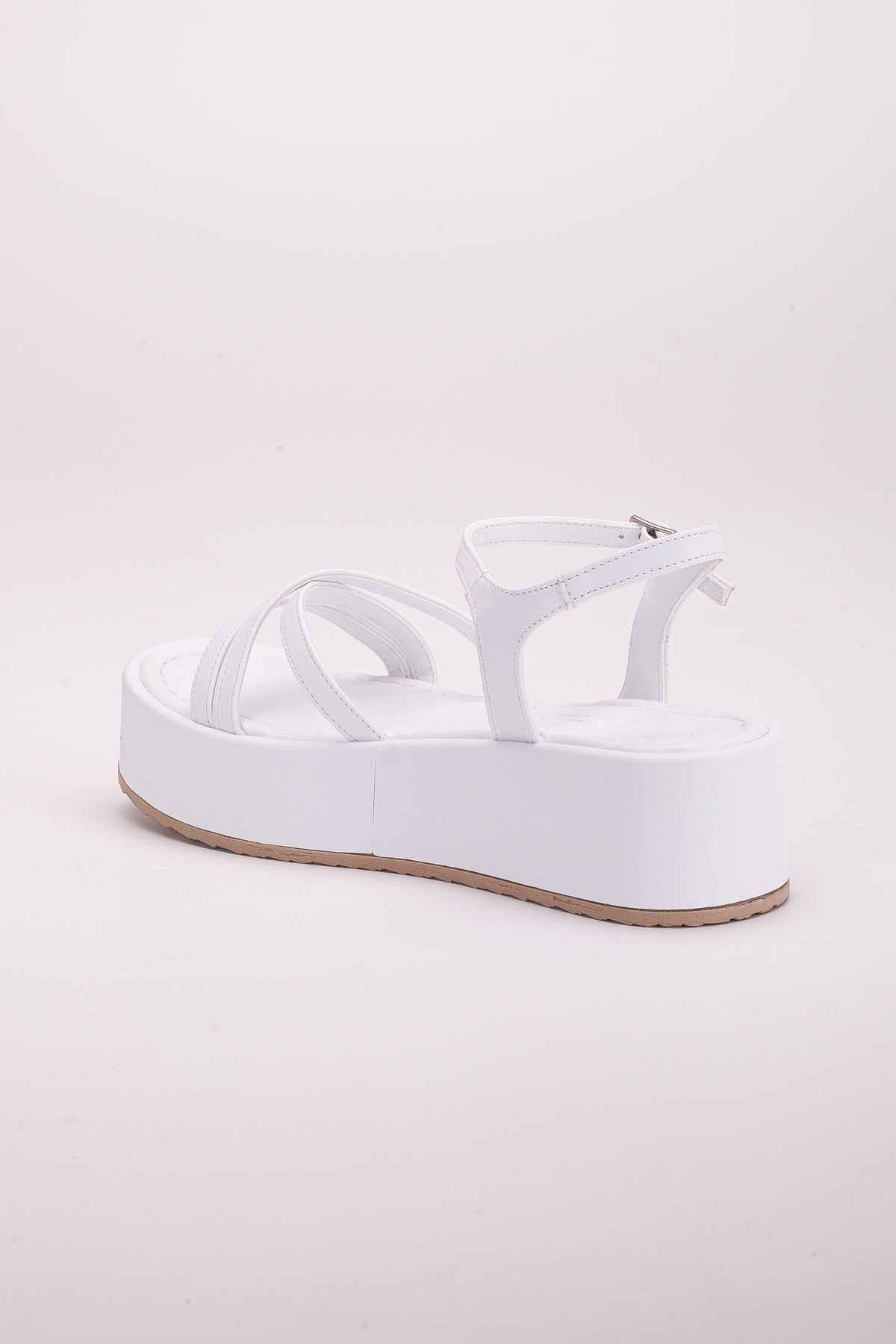 tello dolgu topuk sandalet saks - Justyol
