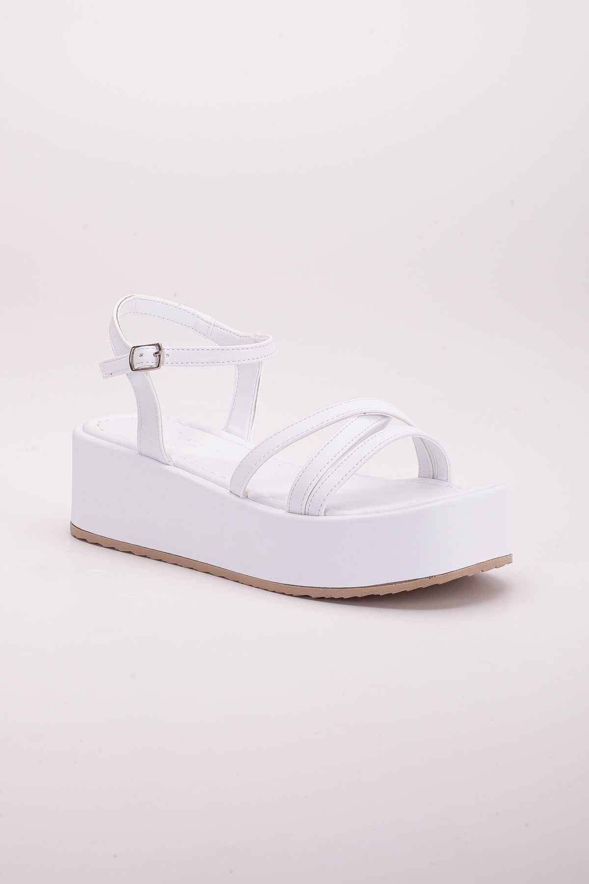 tello dolgu topuk sandalet saks - Justyol