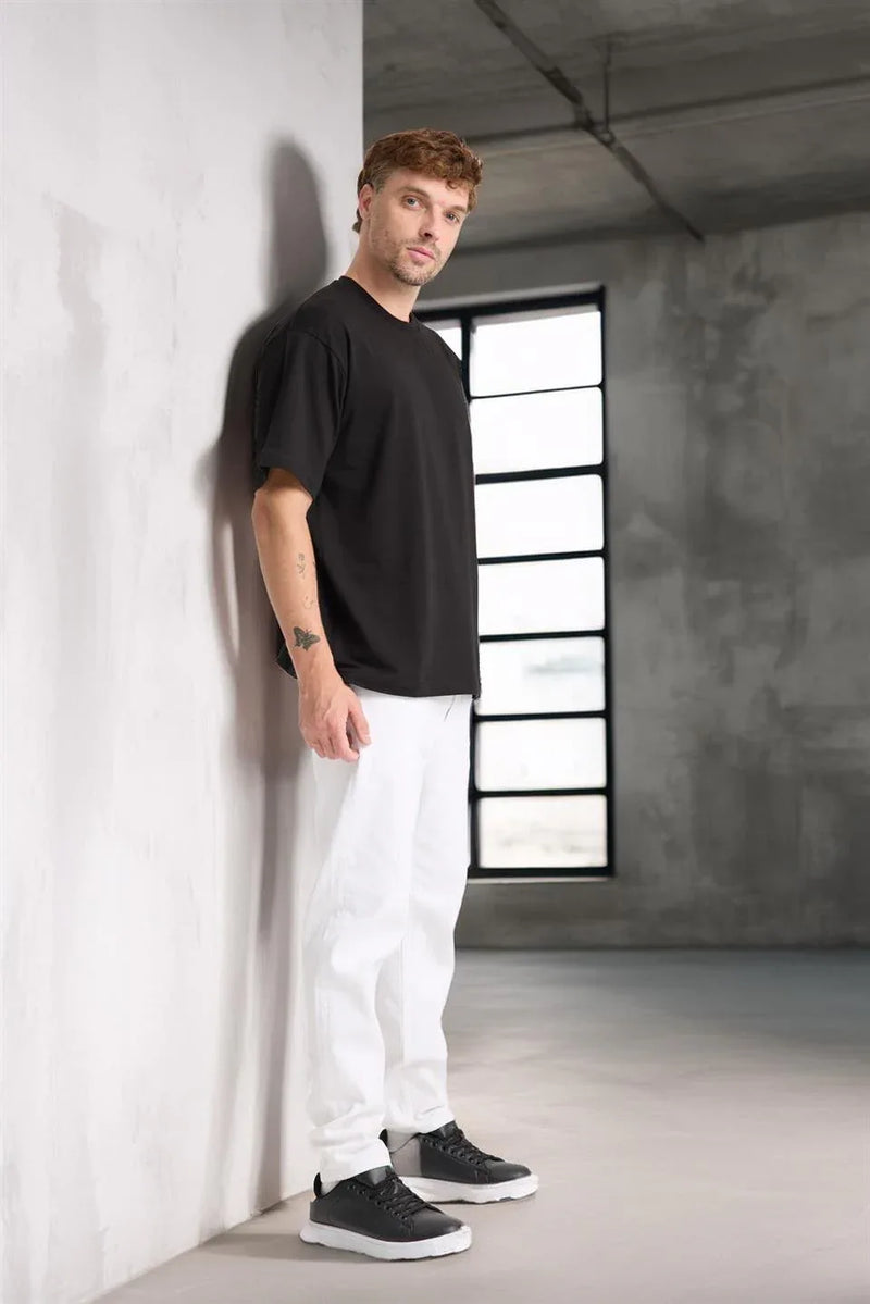 T-shirt homme oversize en coton col rond basique