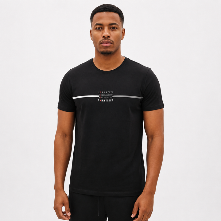 T-shirt homme en coton lycra – coupe standard avec design graphique moderne-88499
