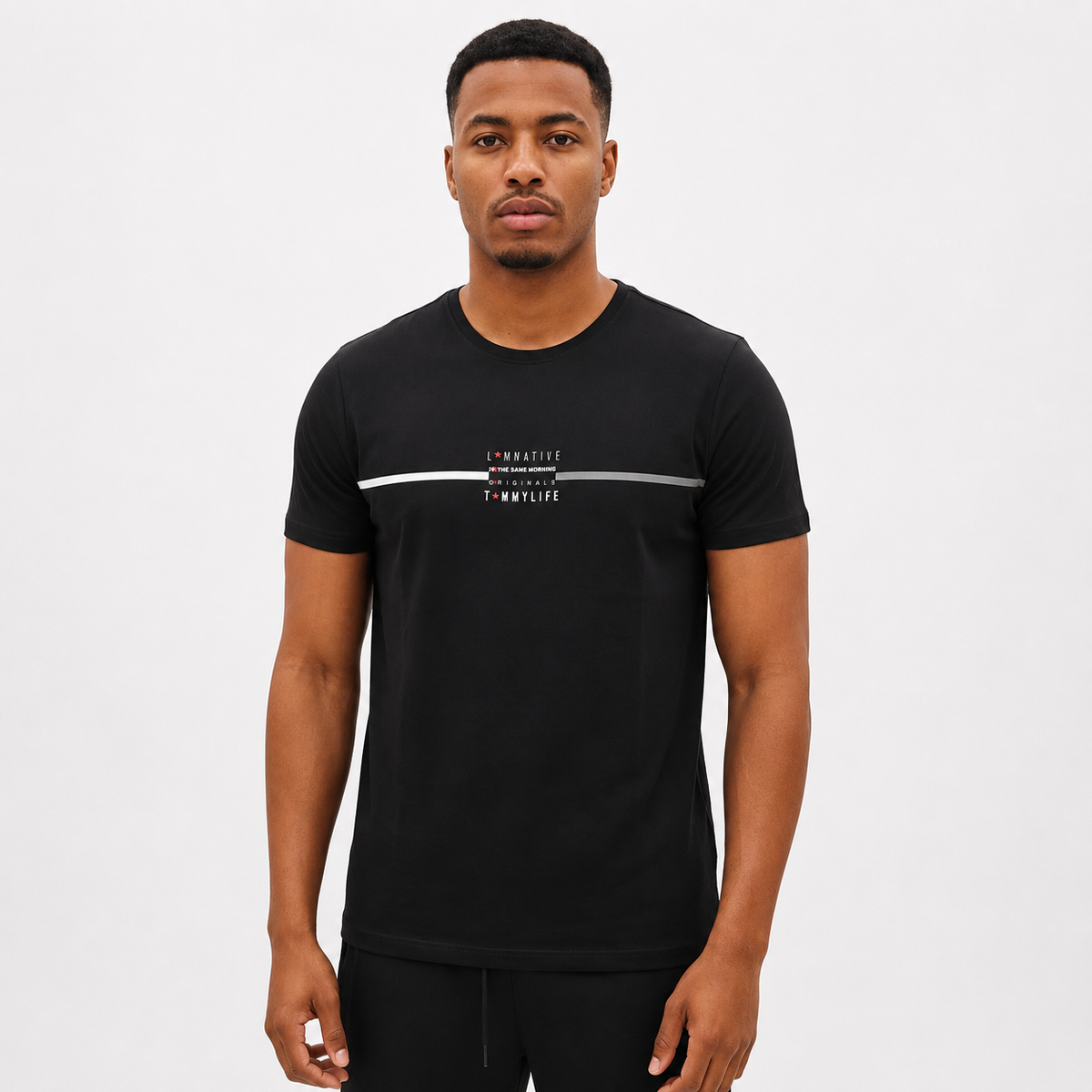 T-shirt homme en coton lycra – coupe standard avec design graphique moderne-88499