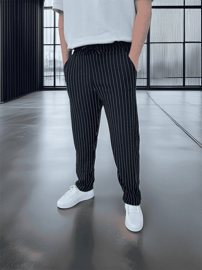 pantalon homme krep rayé coupe confort
