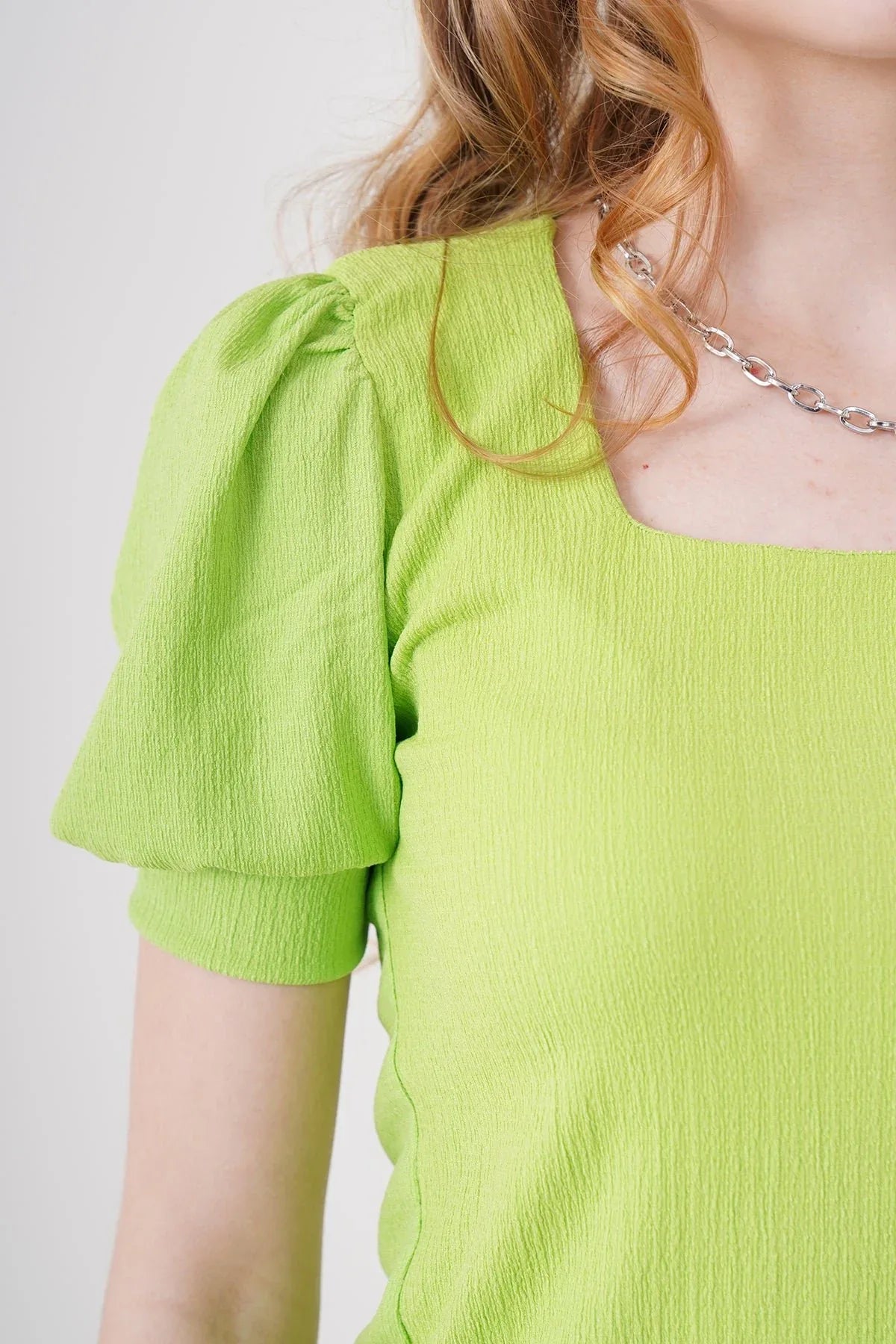 Blouse tricotée à col carré 0409 - Justyol