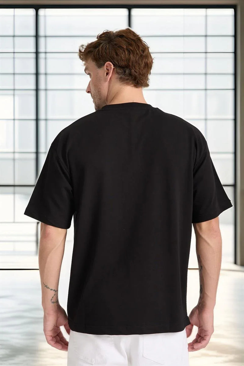 T-shirt homme oversize en coton col rond basique