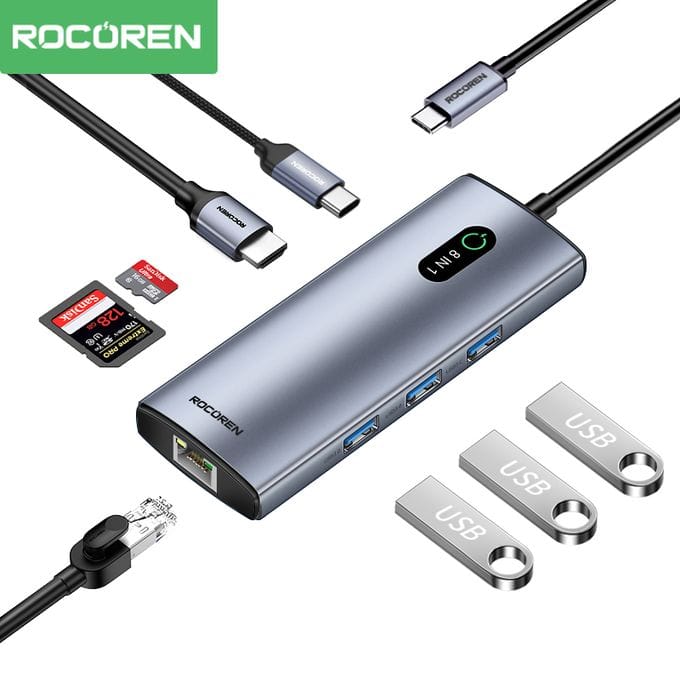 Rocoren Aurora Series Hub USB-C 8-en-1