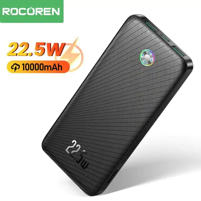 باور بانك Rocoren Haoyue Plus بسعة 10000 مللي أمبير وشحن سريع 22.5 واط