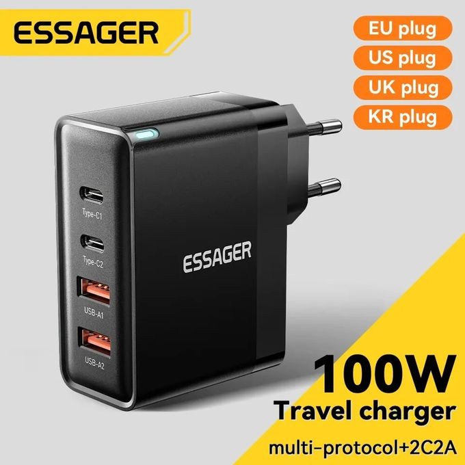 Essager Chargeur Gan 100W USB Type C, Charge Rapide