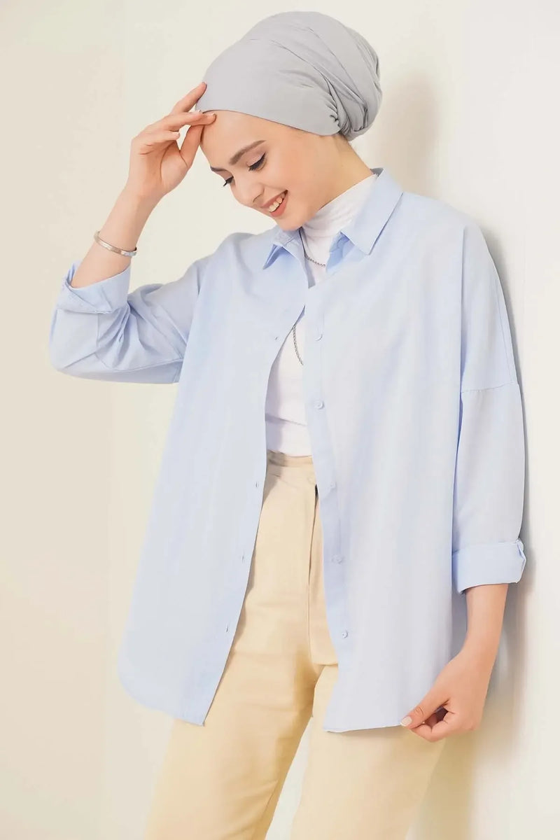 103901 Chemise oversize basique modeste pour femme