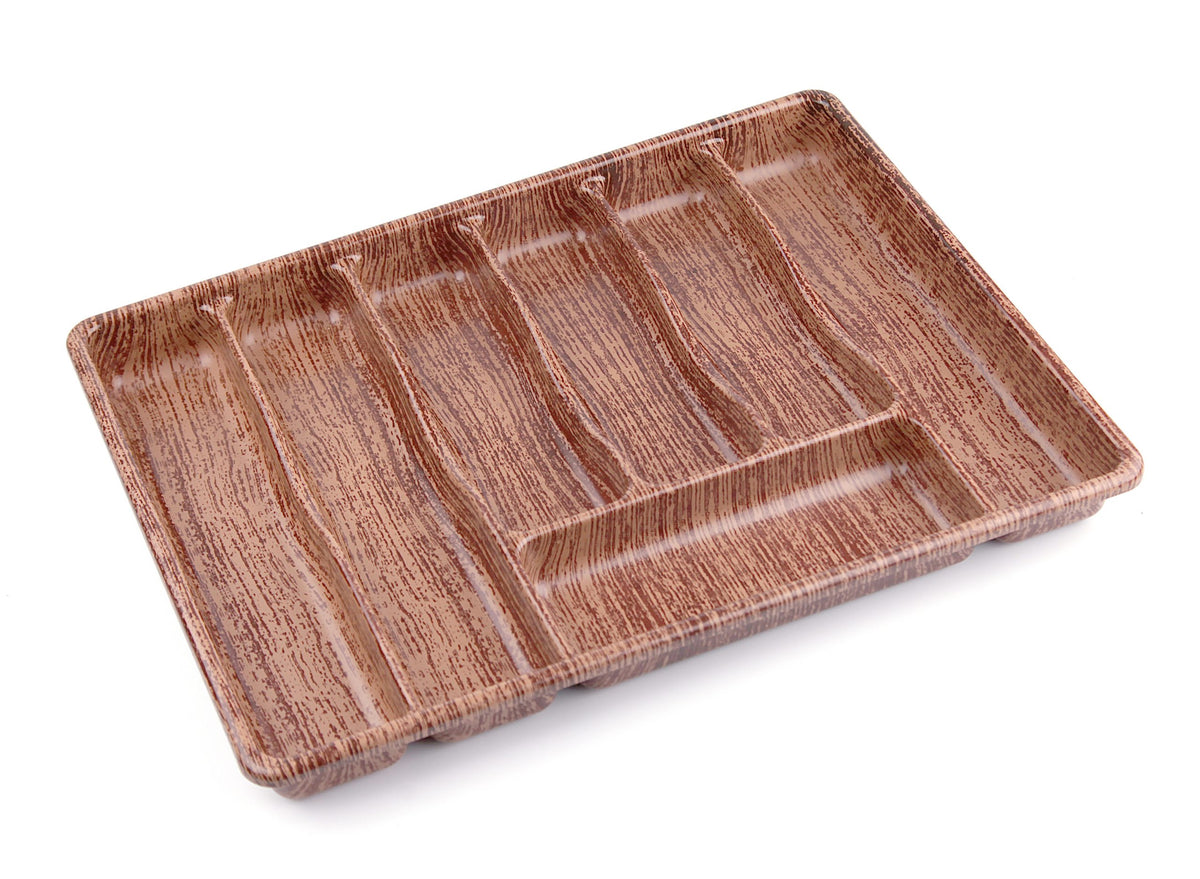Range-Couverts Maxi BARONESS 7 Compartiments Effet Bois