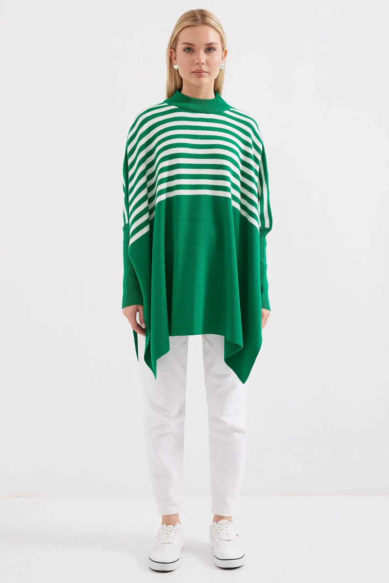 Pull Poncho Oversize Fendu Femme