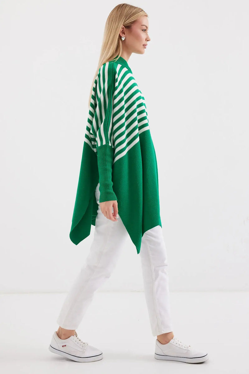 Pull Poncho Oversize Fendu Femme