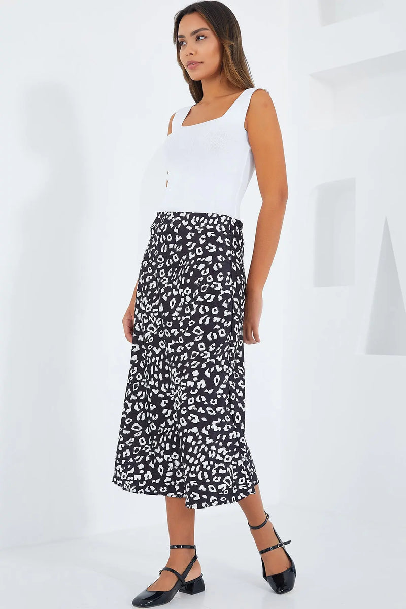 Jupe satin femme – Jupe midi fluide élégante 100% polyester