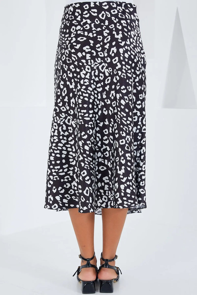 Jupe satin femme – Jupe midi fluide élégante 100% polyester