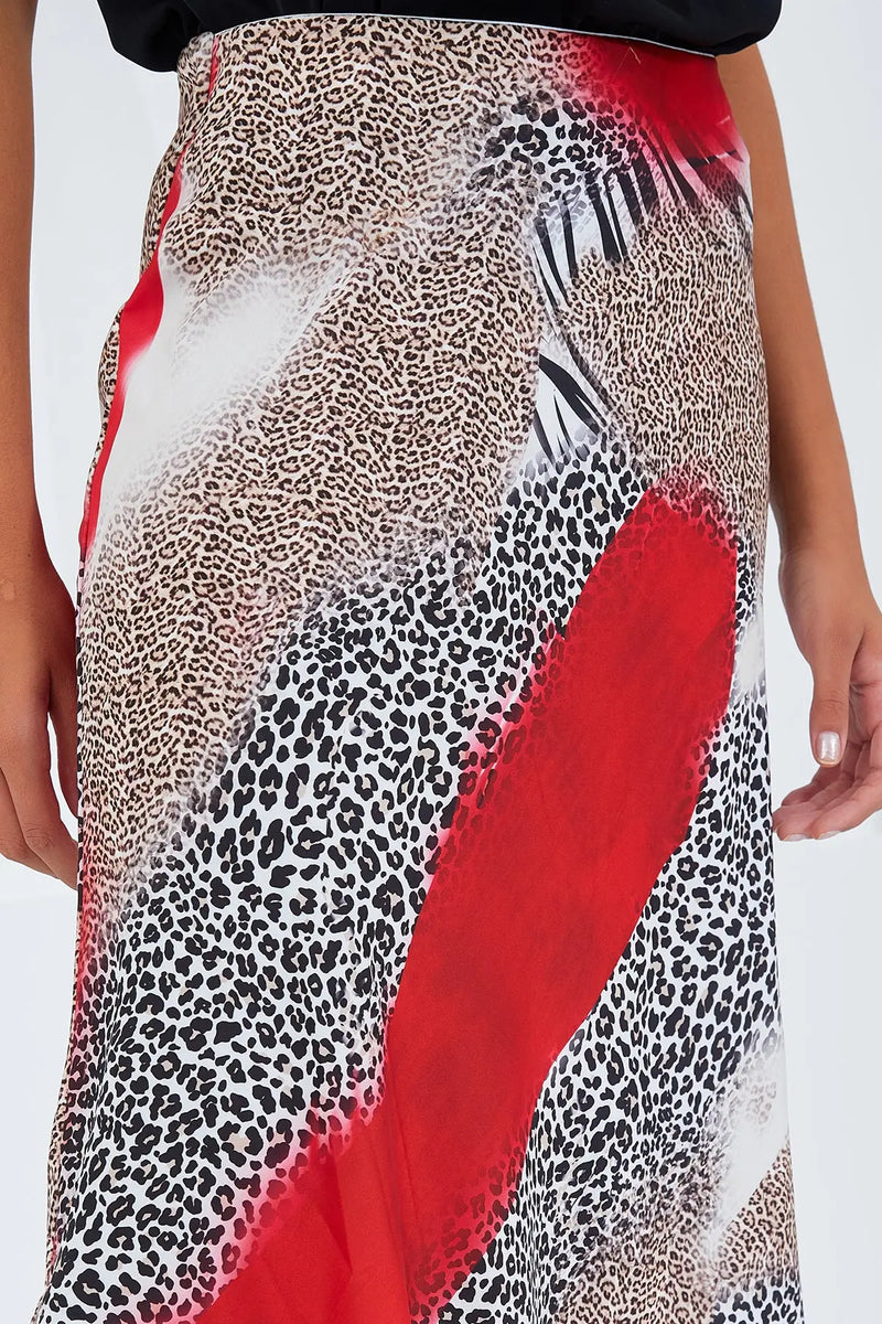 Jupe satin femme – Jupe midi fluide élégante 100% polyester