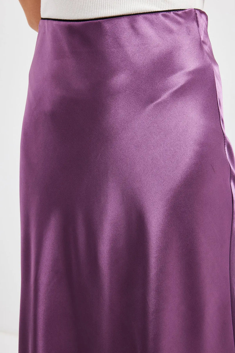 Jupe satin femme – Jupe midi fluide élégante 100% polyester