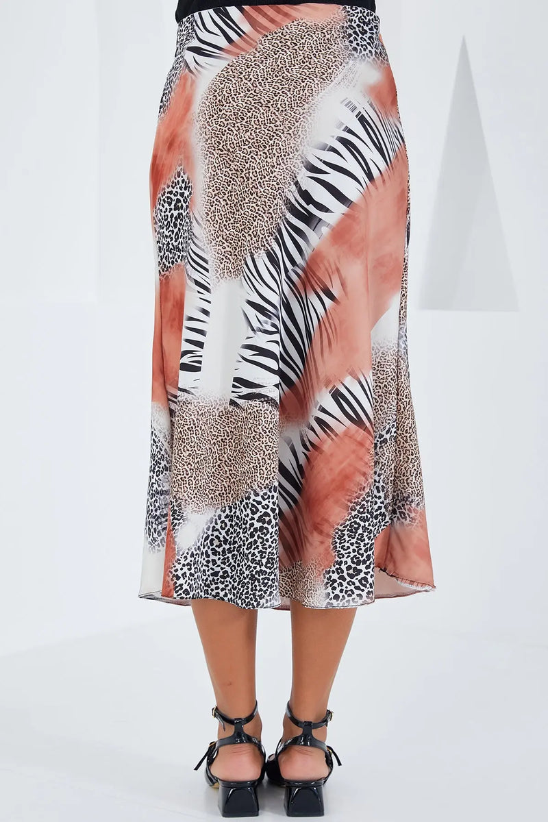 Jupe satin femme – Jupe midi fluide élégante 100% polyester