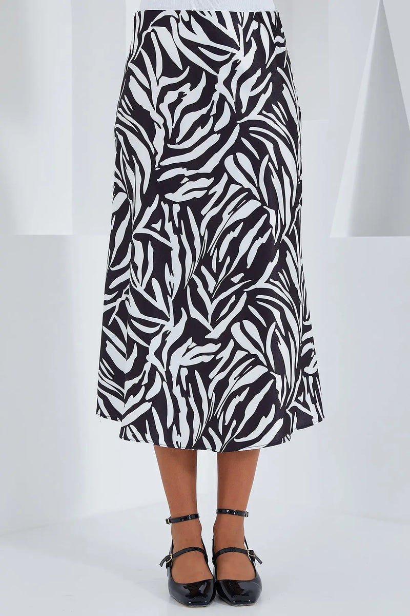 Jupe satin femme – Jupe midi fluide élégante 100% polyester