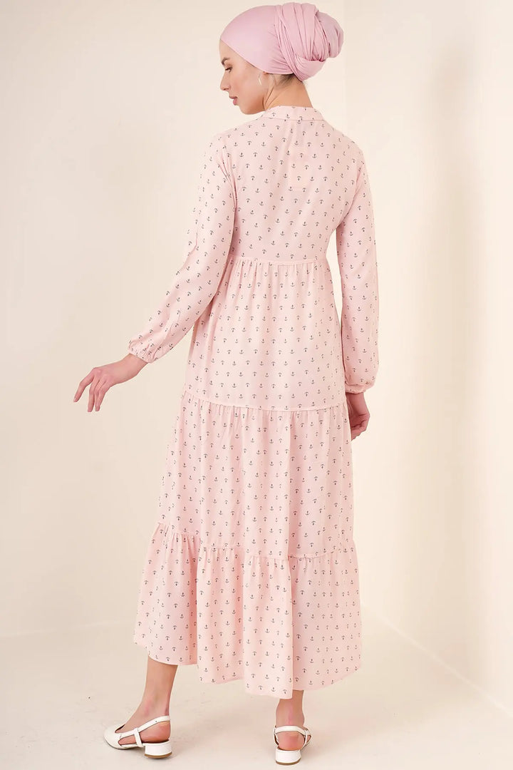 Robe Modeste Col Noué Femme Élégante