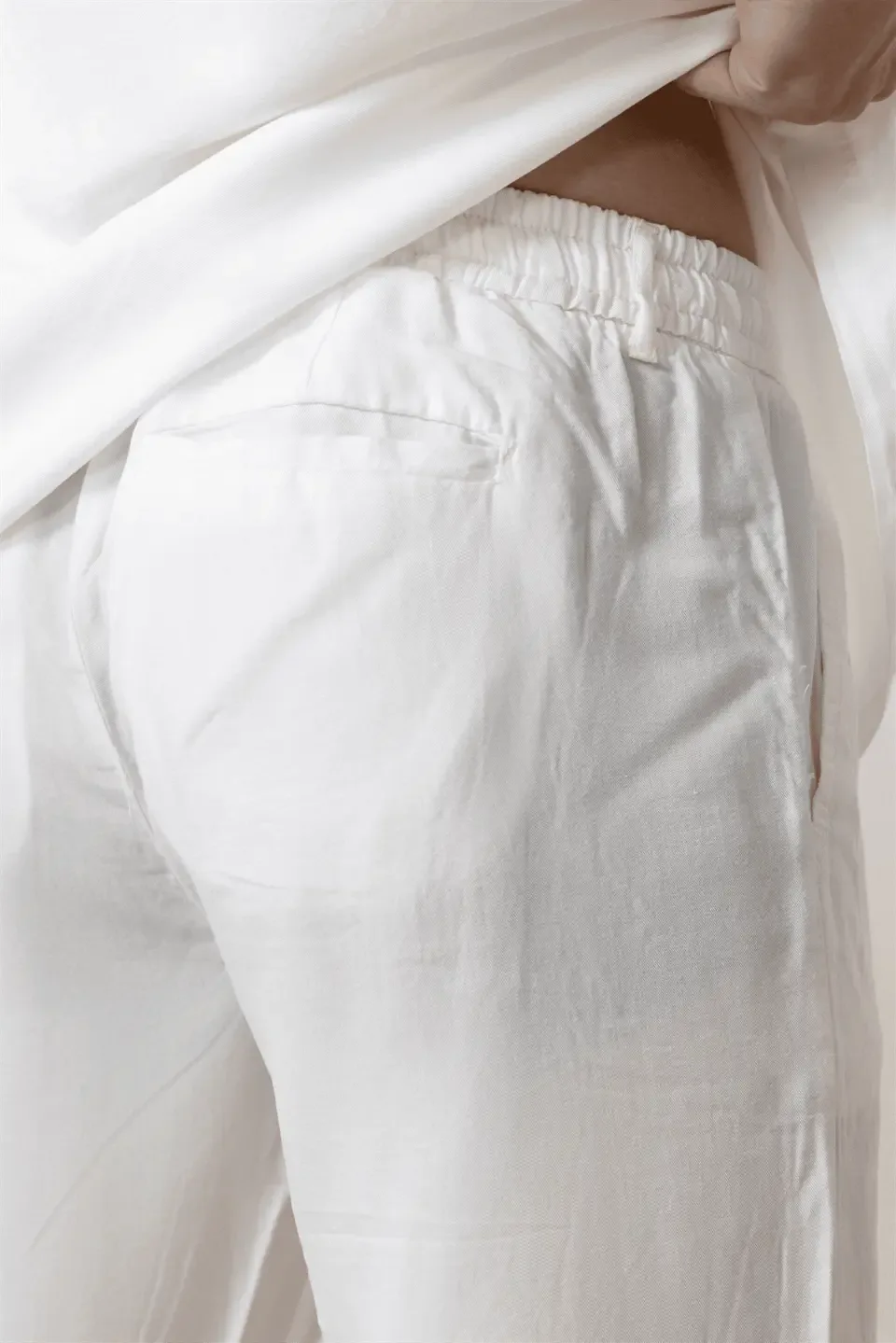 pantalon homme coton naturel cordon et zip - Justyol