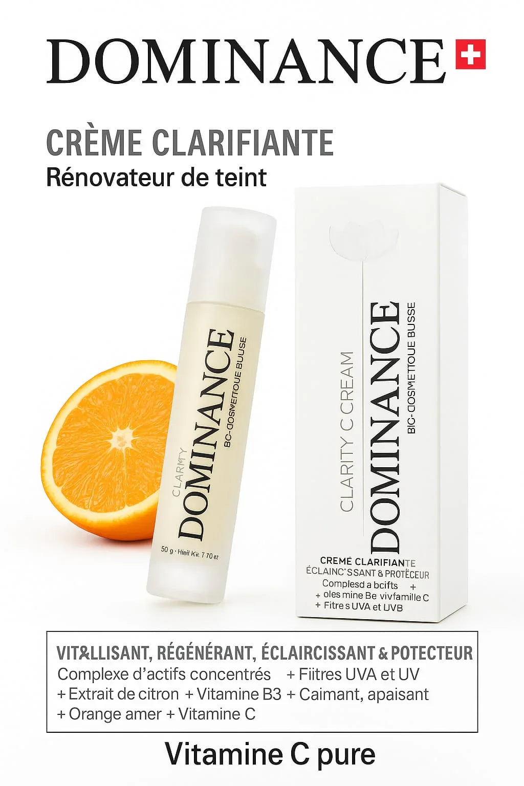 Dominance CRÈME CLARIFIANTE – Rénovateur de teint 50ml - Justyol