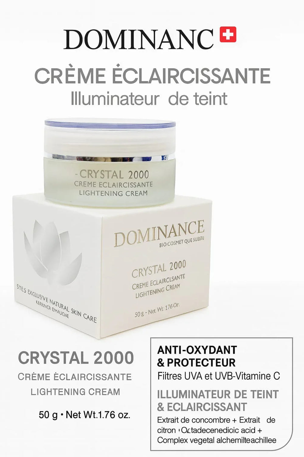 DOMINANCE CRYSTAL 2000 CREME ECLAIRCISSANTE 50 ML