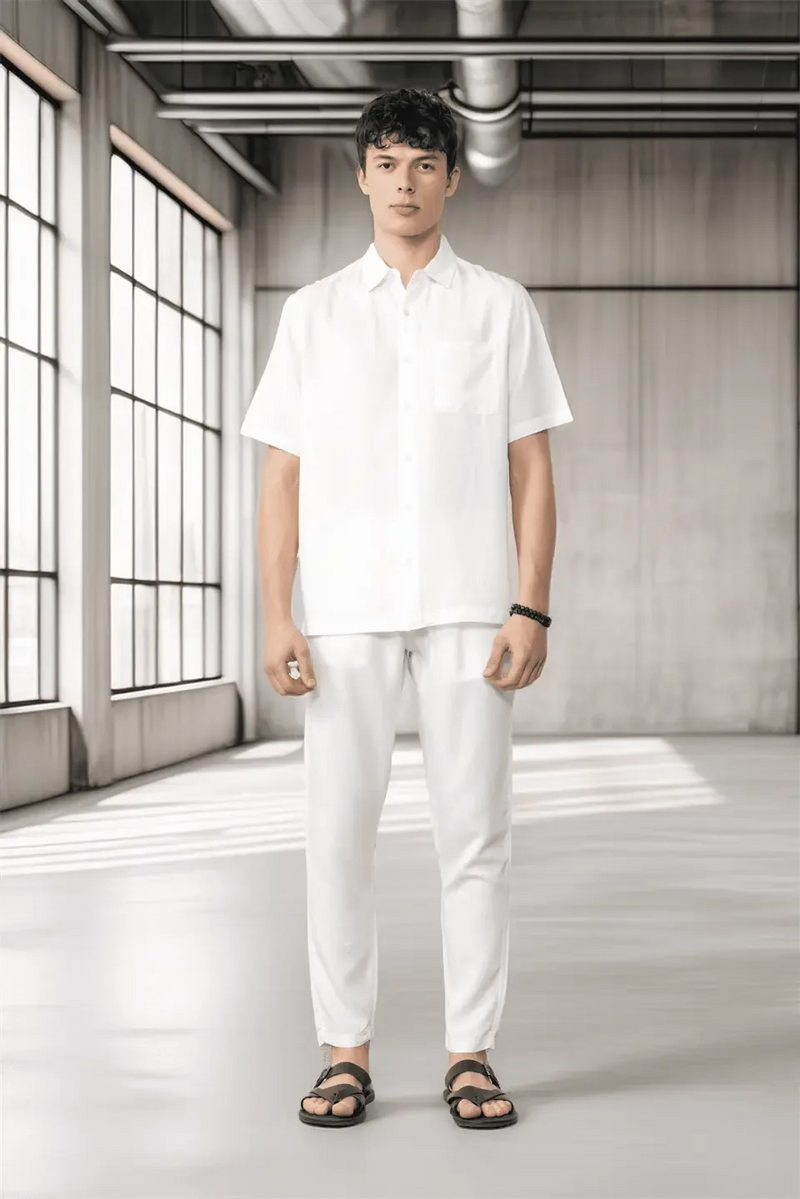 Pantalon Homme en Coton à Taille Ajustable