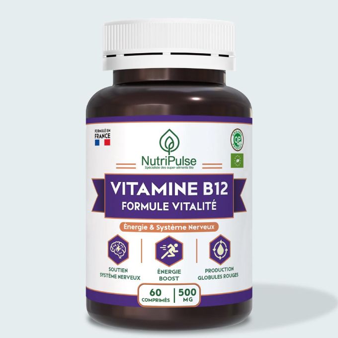 NutriPulse Vitamine B12 500mg Formule Vitalité, Énergie & Système Nerveux 60 Comprimés
