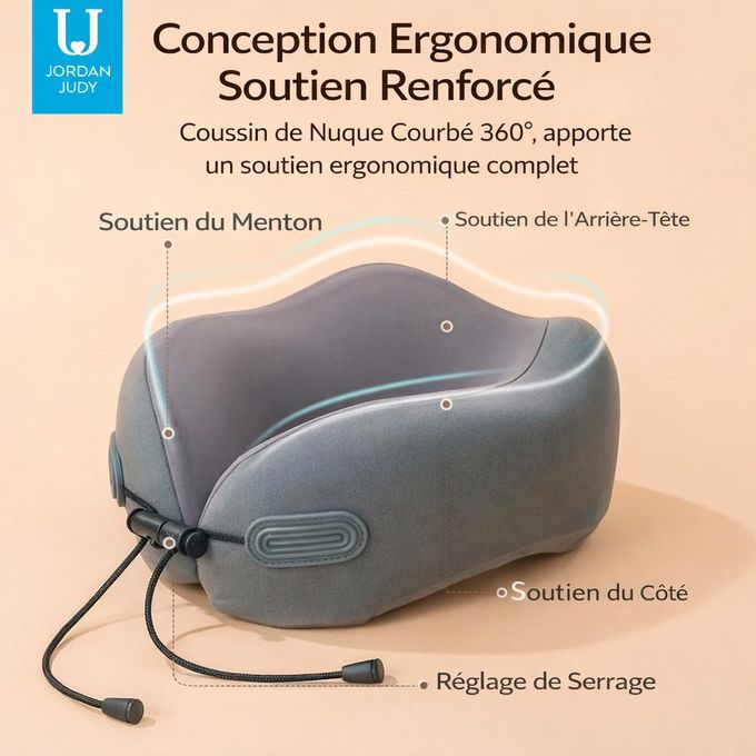 Oreiller de Voyage Ergonomique en U – Mousse à Mémoire de Forme