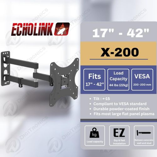 Support TV mobile 17-42”, orientable et inclinable pour plus de confort.