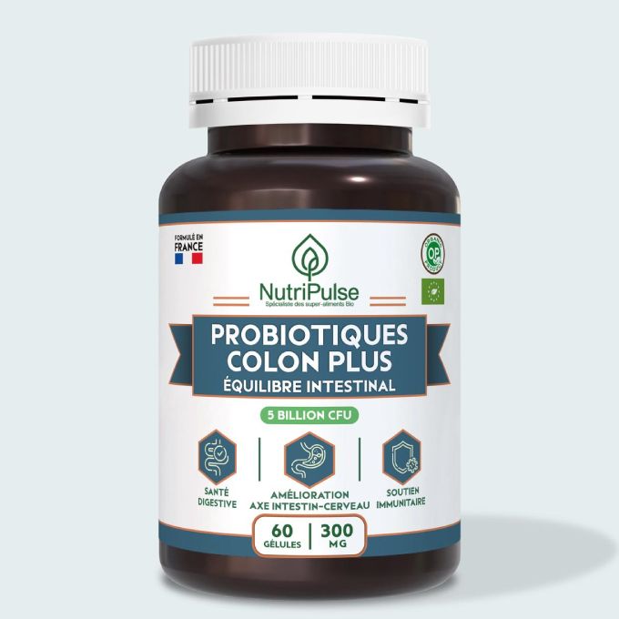 NutriPulse Probiotiques 5 Milliards CFU - Colon Plus Équilibre Intestinal & Santé Digestive - 60 Gélules