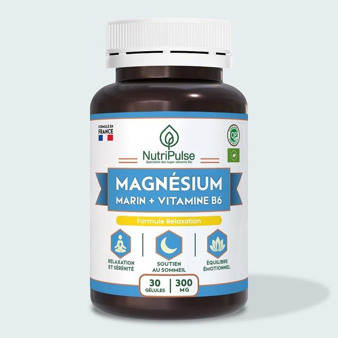 Boîte NutriPulse Magnésium Marin 300mg + Vitamine B6, 30 gélules