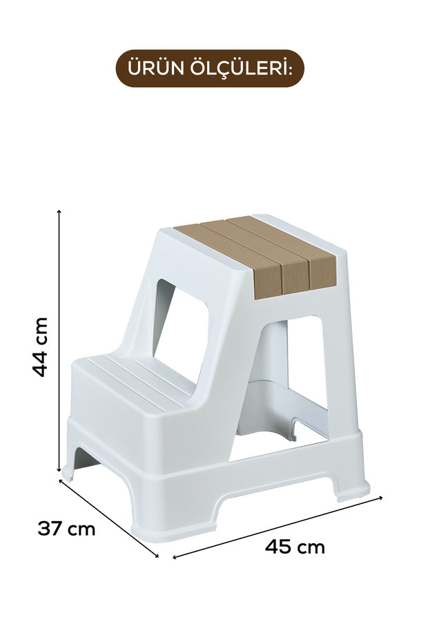 Tabouret Marchepied en Plastique Antidérapant à 2 Marches – Usage Domestique