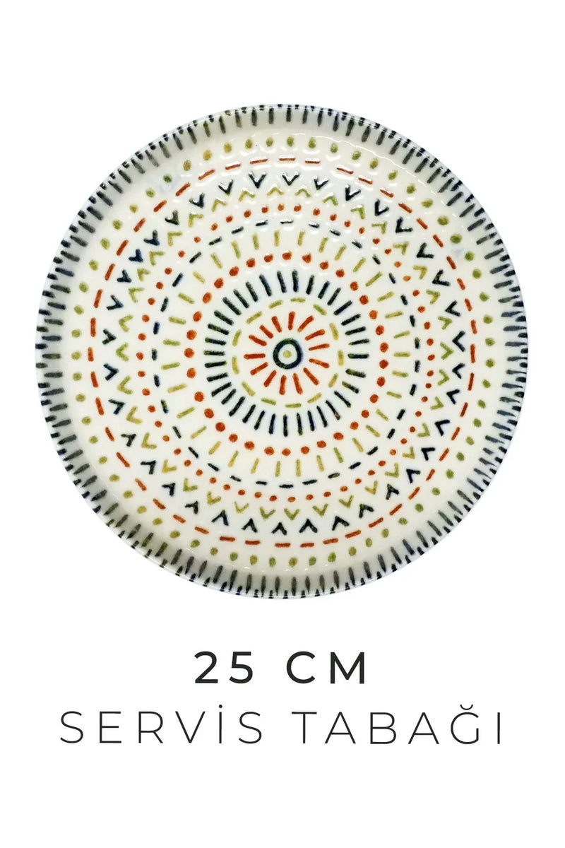 Service de table en porcelaine New Bone « Mandala Zen » 18 pièces pour 6 personnes