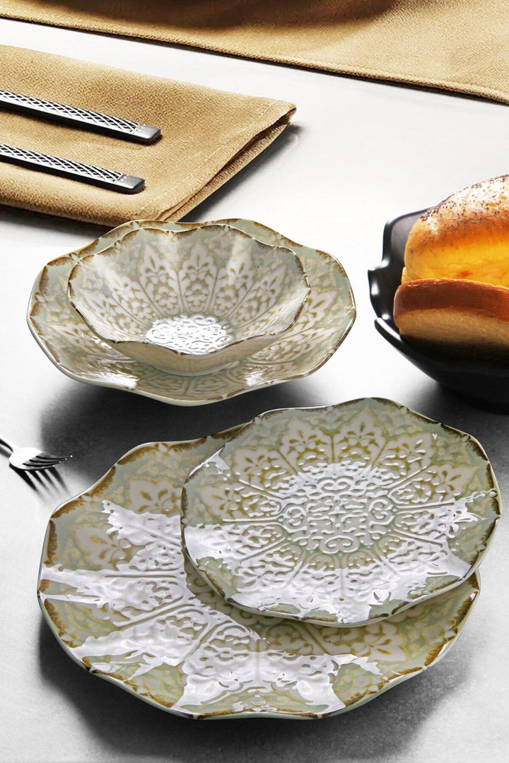 Service de table en porcelaine 6 personnes 24 pièces – Élégant et résistant pour usage quotidien