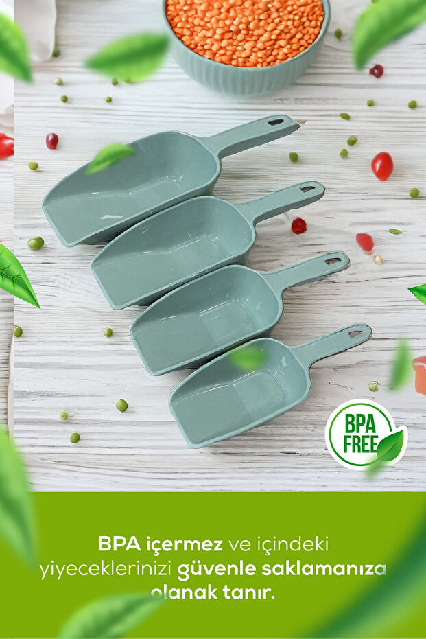 Lot de 4 Pelles Doseuses en Plastique pour Aliments