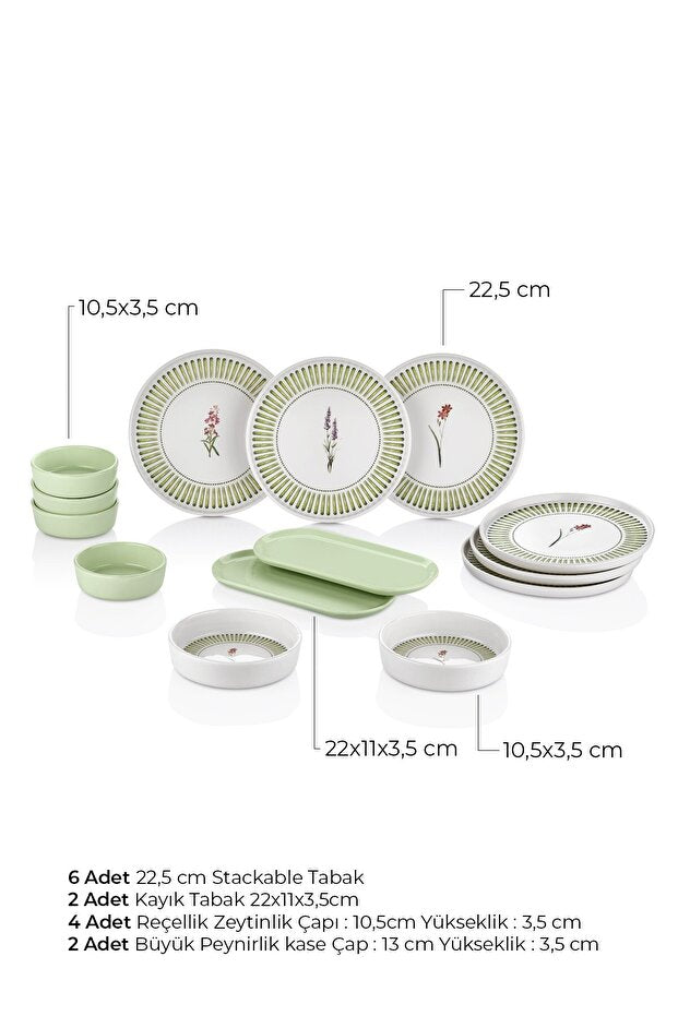 طقم فطور Nordica سيراميك 14 قطعة بتصميم نورديك عصري