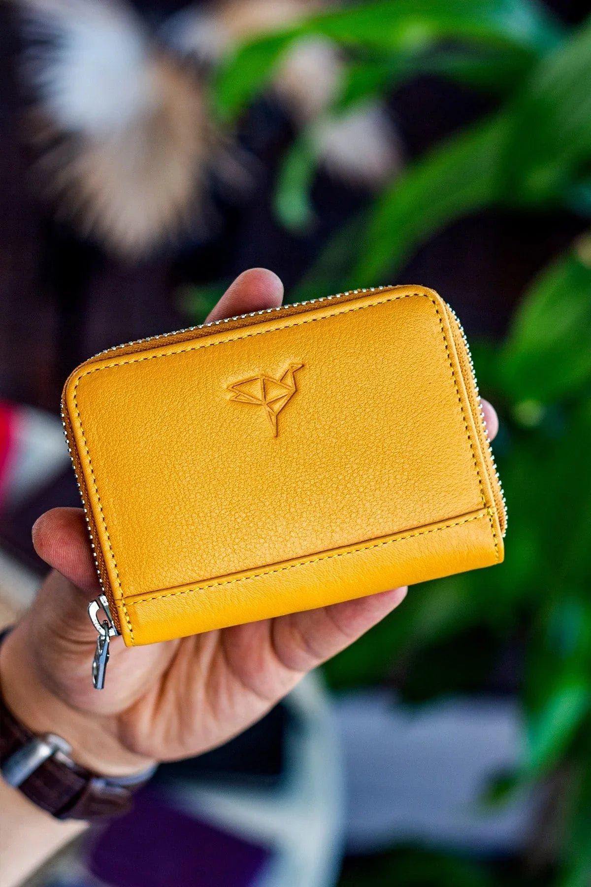Portefeuille unisexe en cuir véritable Crazy Leather zippé avec porte-monnaie – Taba Sydney - Justyol