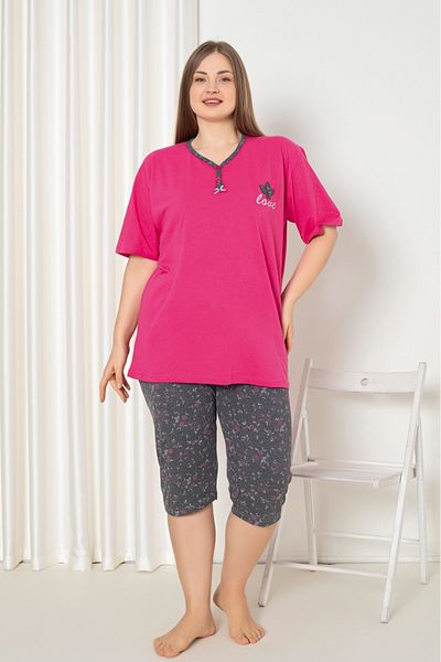 X-Dreamy Pyjama Femme Grande Taille en Coton avec Pantacourt