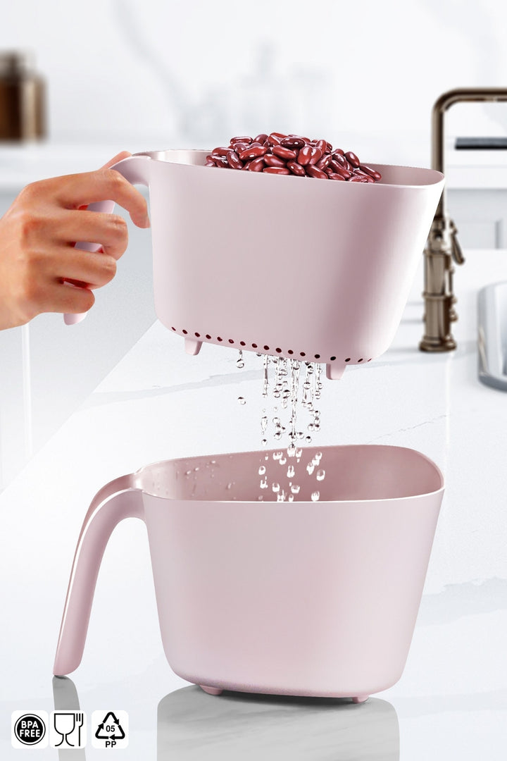 Passoire Double avec Poignée 2,45 L – Riz, Pâtes et Légumes