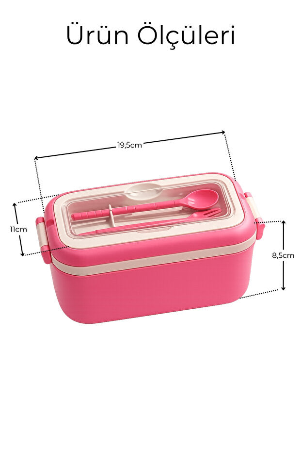 Lunch Box Compartimentée avec Cuillère et Fourchette – 3 Compartiments