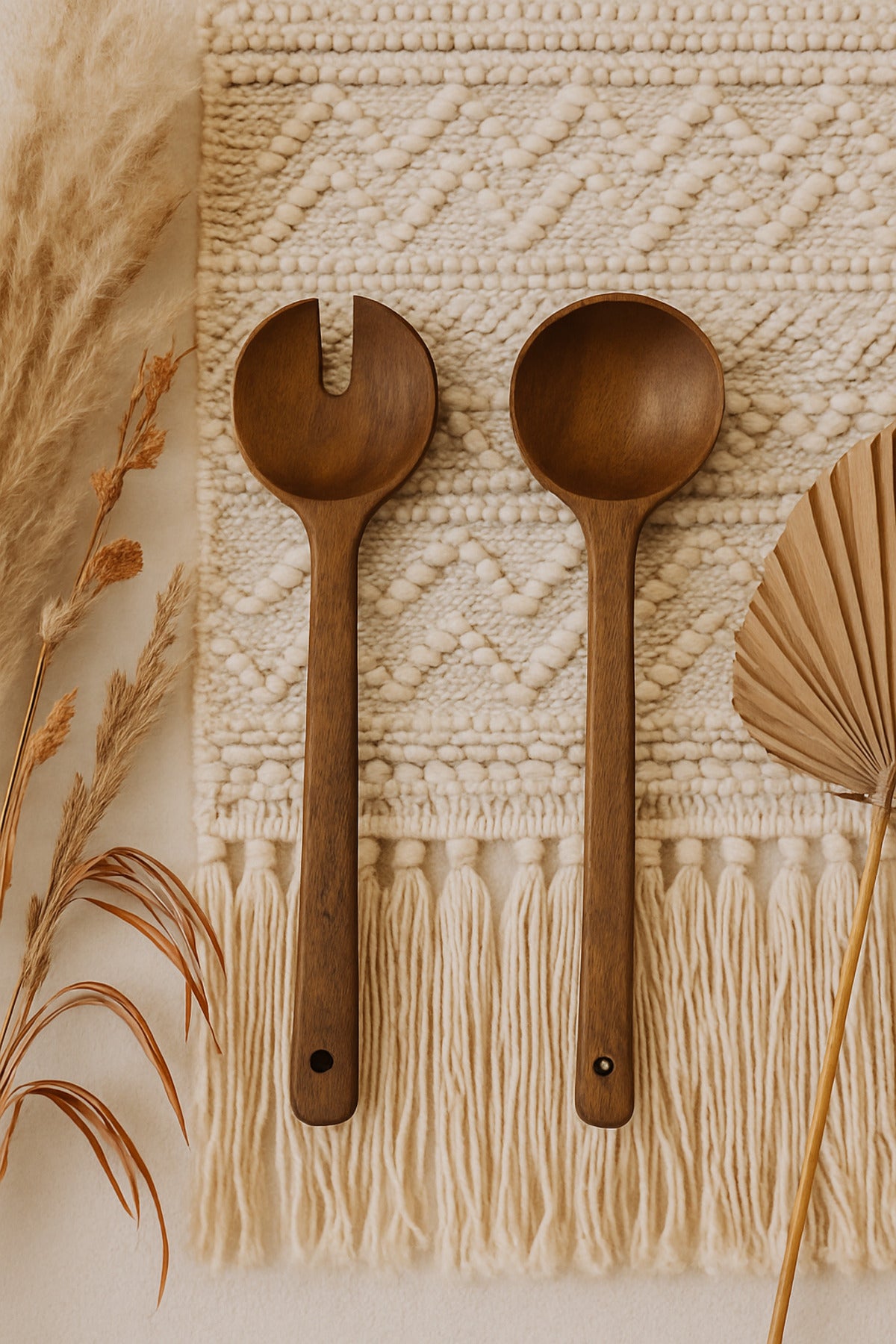 Set de 2 Couverts à Salade en Bois d’Acacia 27,5 cm